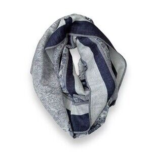 Blue & Gray Snood Scarf 34” X 27” One Piece Unisex Scarve
